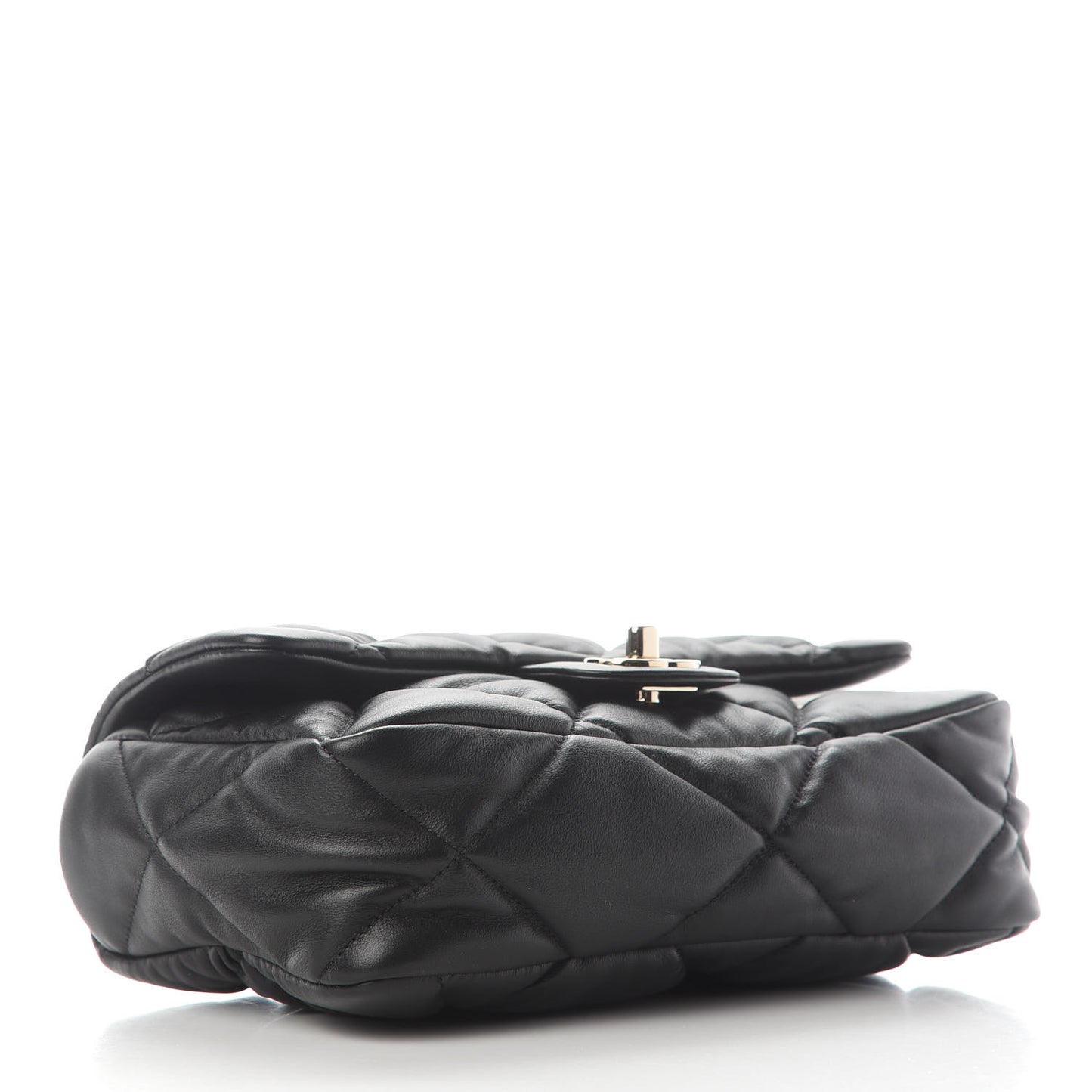 Calfskin Quilted Medium Bubbly Flap Black