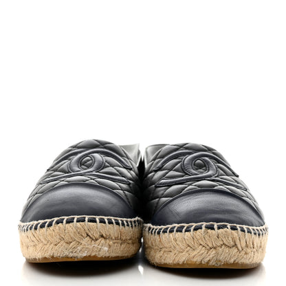 Chanel Lambskin Quilted CC Espadrilles 41 Navy Blue Black 2 of 9