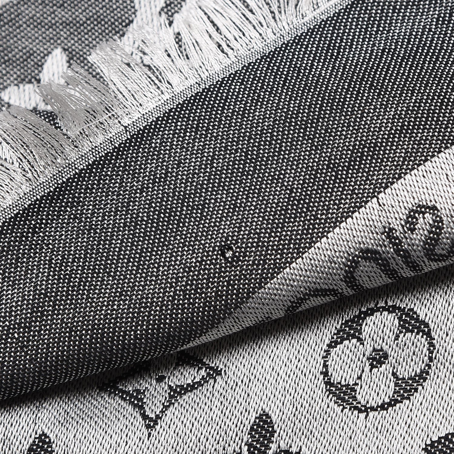 Louis Vuitton Wool Silk Monogram Denim Shawl Black 4 of 6