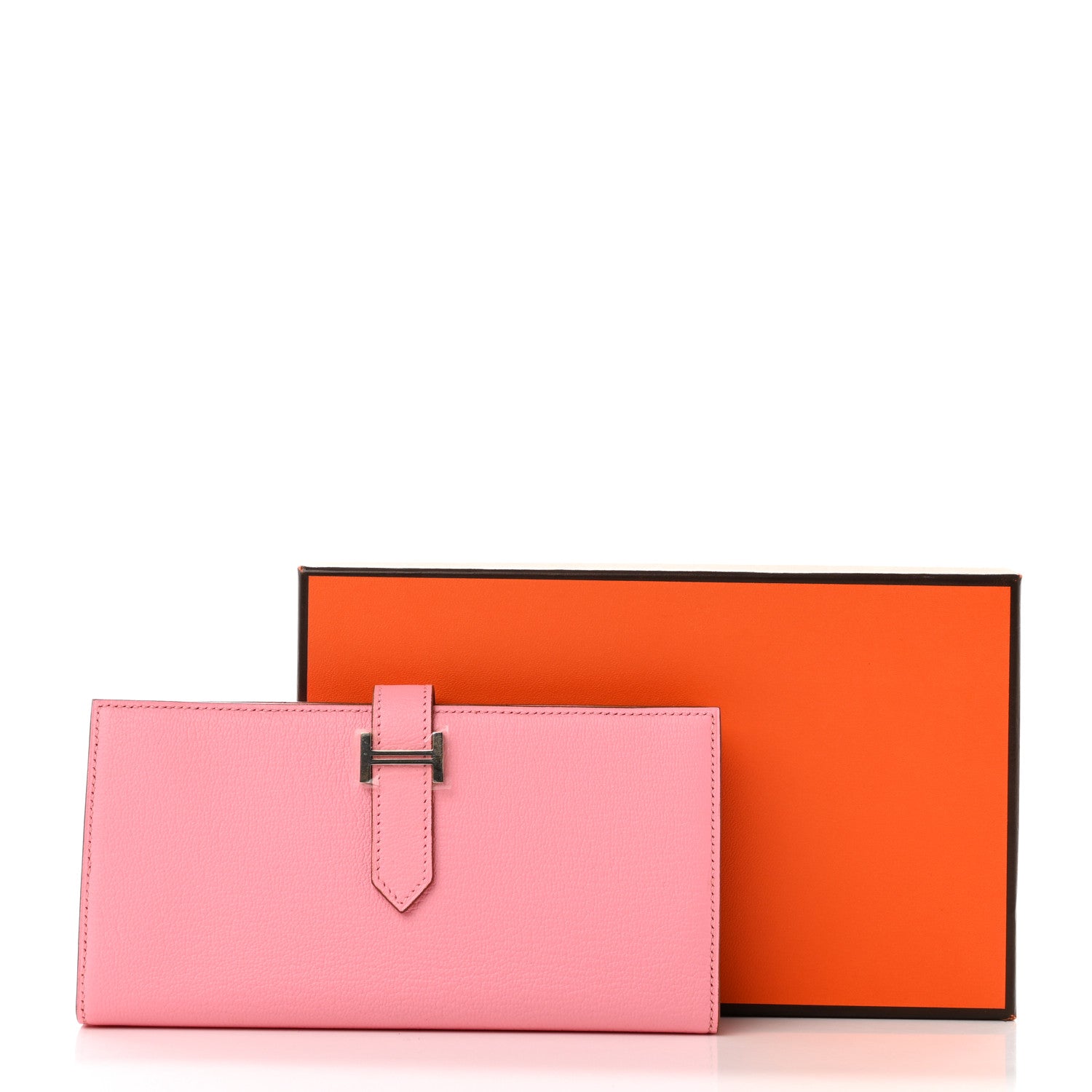 Hermes Chevre Mysore Bearn Gusset Wallet Rose Confetti 8 of 8