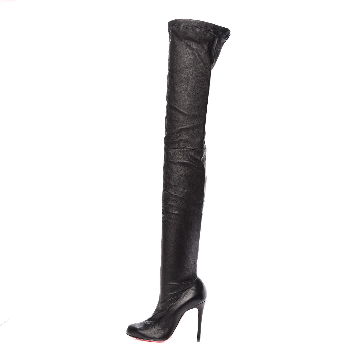 Christian Louboutin Nappa Stretch Lousie X 100 Over The Knee Boots 37 Black 1 of 11