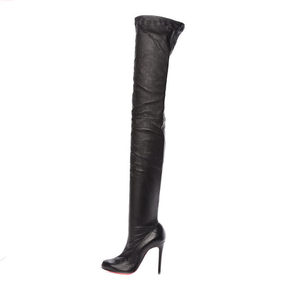 Christian Louboutin Nappa Stretch Lousie X 100 Over The Knee Boots 37 Black 1 of 11