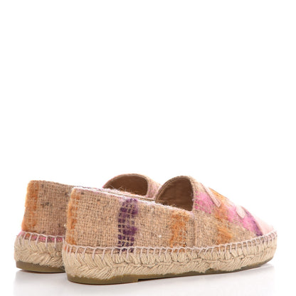 Chanel Tweed CC Espadrilles 35 Beige Pink Peach 4 of 10