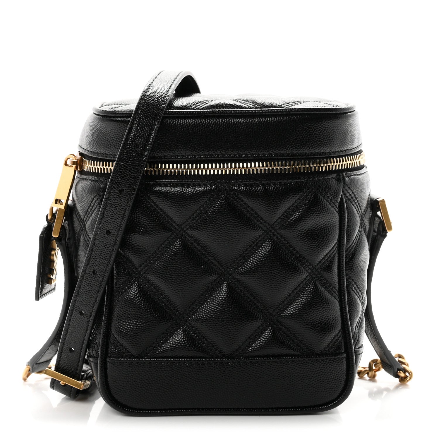 Saint Laurent Grain de Poudre Quilted 80's Vanity Bag Black 1 of 10