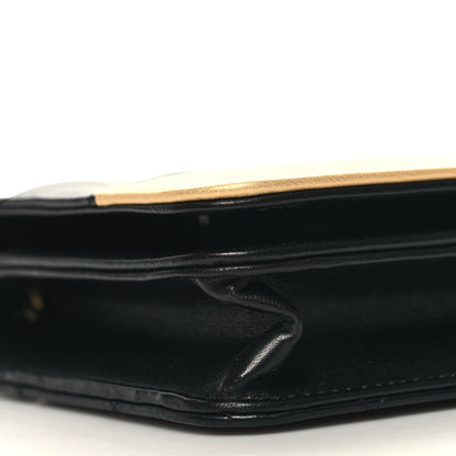 Chanel Lambskin Quilted Wallet On Chain WOC Black Beige 10 of 12