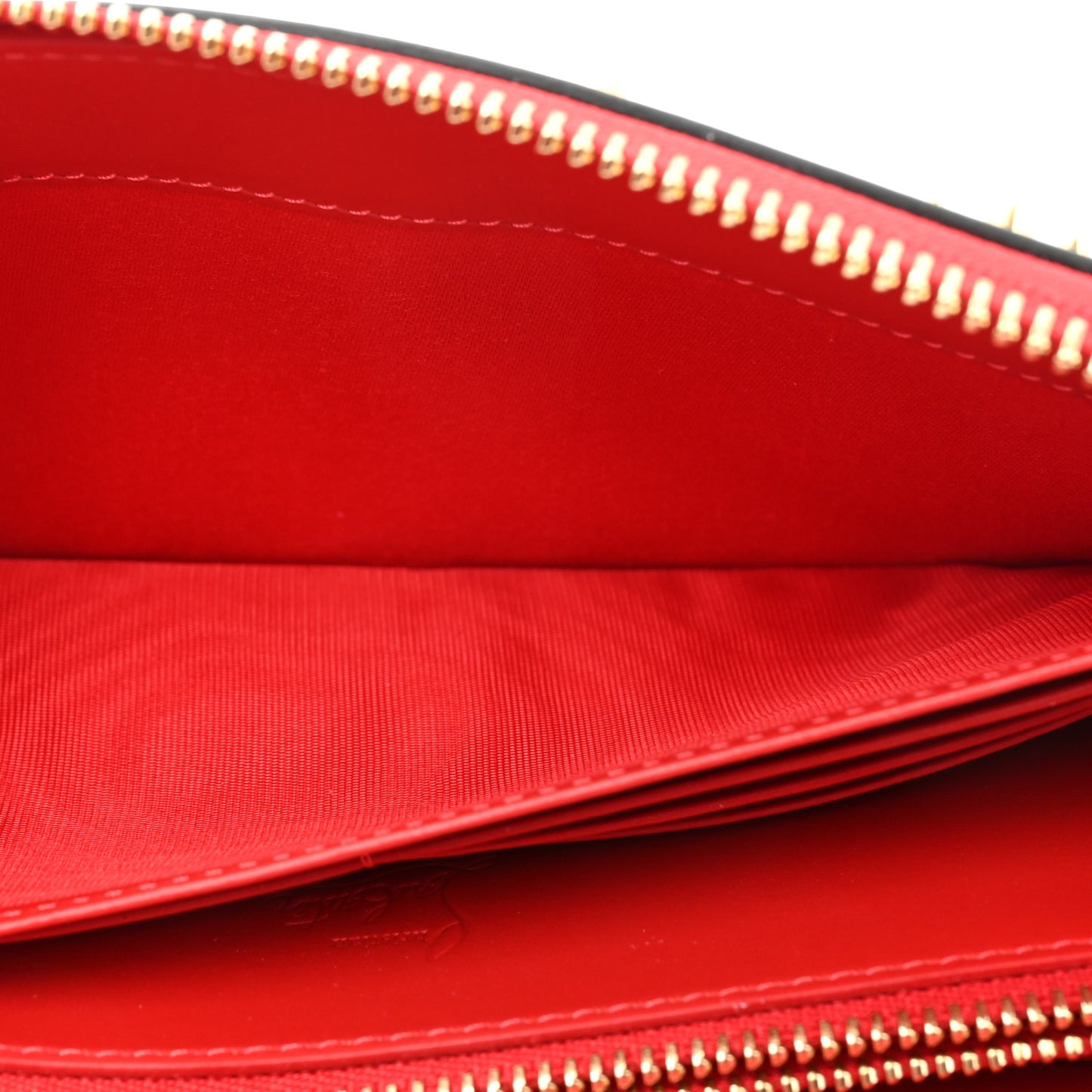 Metallic Panettone Spiked Studded Zip Around Wallet Gold