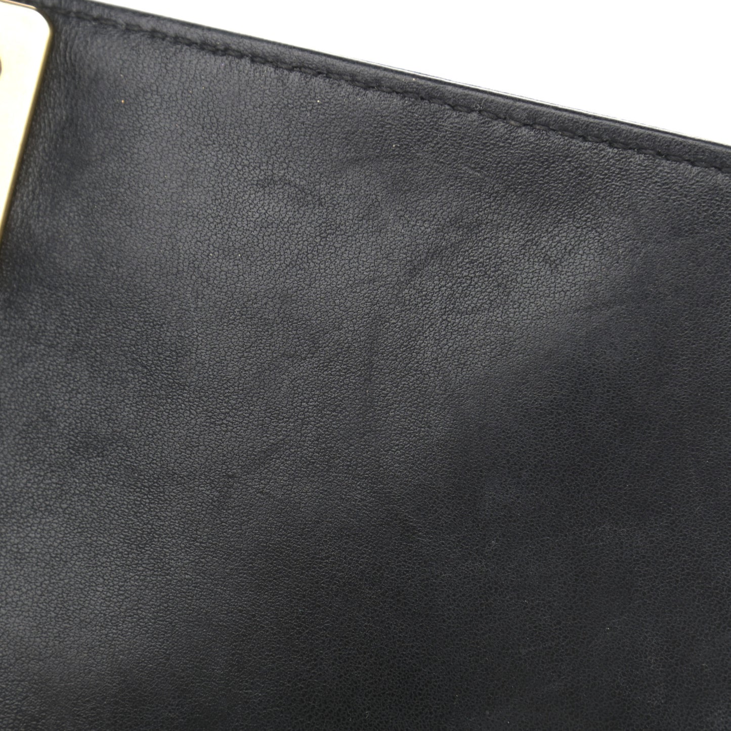 Lambskin Quilted Medium Chain Detail Boy Flap Black