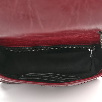 Saint Laurent Crinkled Calfskin Matelasse Monogram Niki Chain Wallet Dark Legion Red 5 of 10
