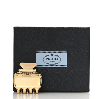 Prada Metal Triangle Mini Hair Clip Gold 4 of 4