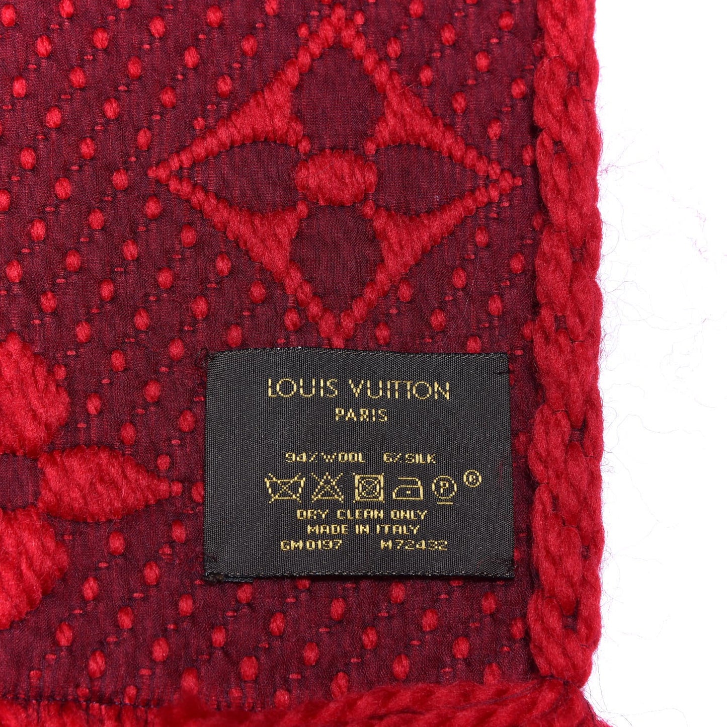 Wool Silk Logomania Scarf Rubis