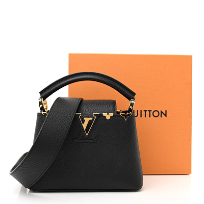 Louis Vuitton Taurillon Embellished Flower Crown Capucines Mini Black 10 of 10