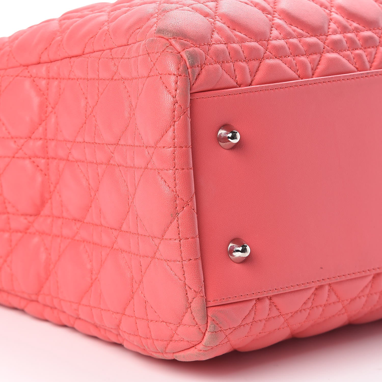 Christian Dior Lambskin Cannage Large Dior Soft Shopping Tote Coral 13 of 18