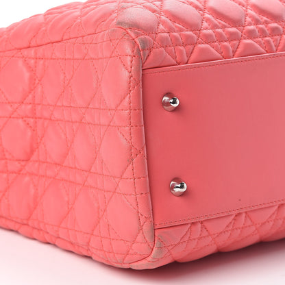 Christian Dior Lambskin Cannage Large Dior Soft Shopping Tote Coral 13 of 18