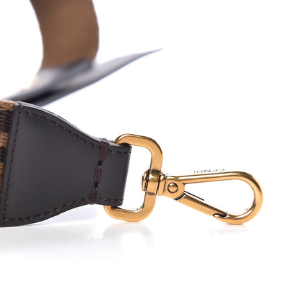 Fendi Ribbon Vitello Century FF 1974 Flat Studded Strap You Fango Marrone Ebano 5 of 5
