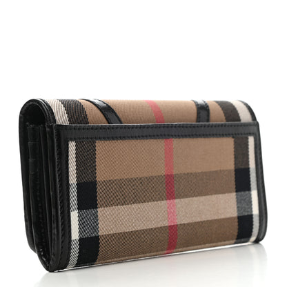 Burberry House Check Bridle Calfskin Penrose Continental Wallet Black 3 of 10