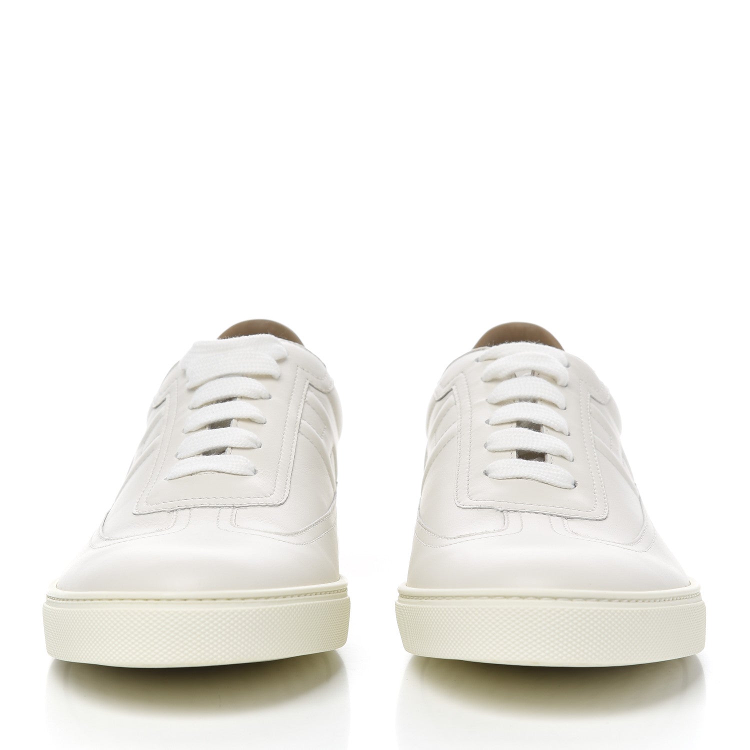 Hermes Calfskin Mens Quicker Sneakers 42 White Orange 2 of 13