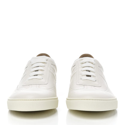 Hermes Calfskin Mens Quicker Sneakers 42 White Orange 2 of 13