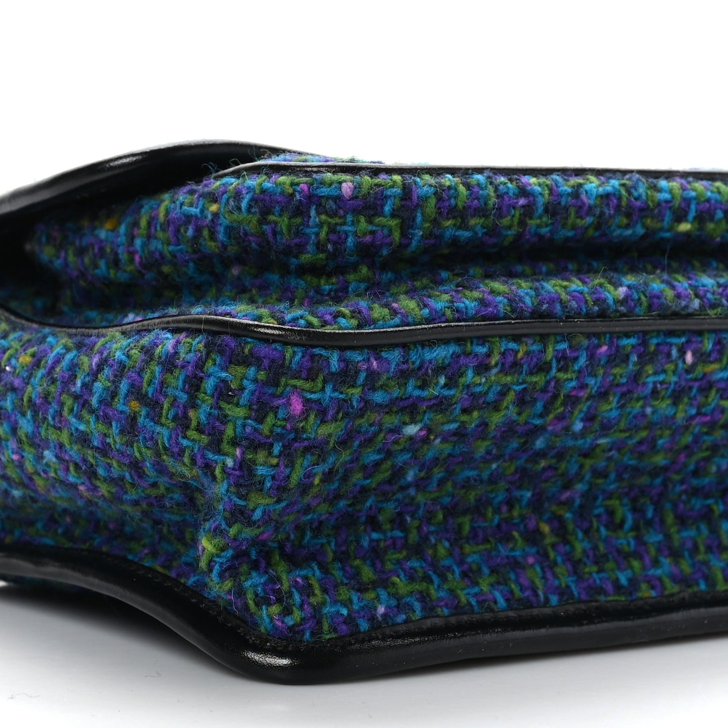 Tweed Calfskin Matelasse Monogram Baby Niki Chain Satchel Blue