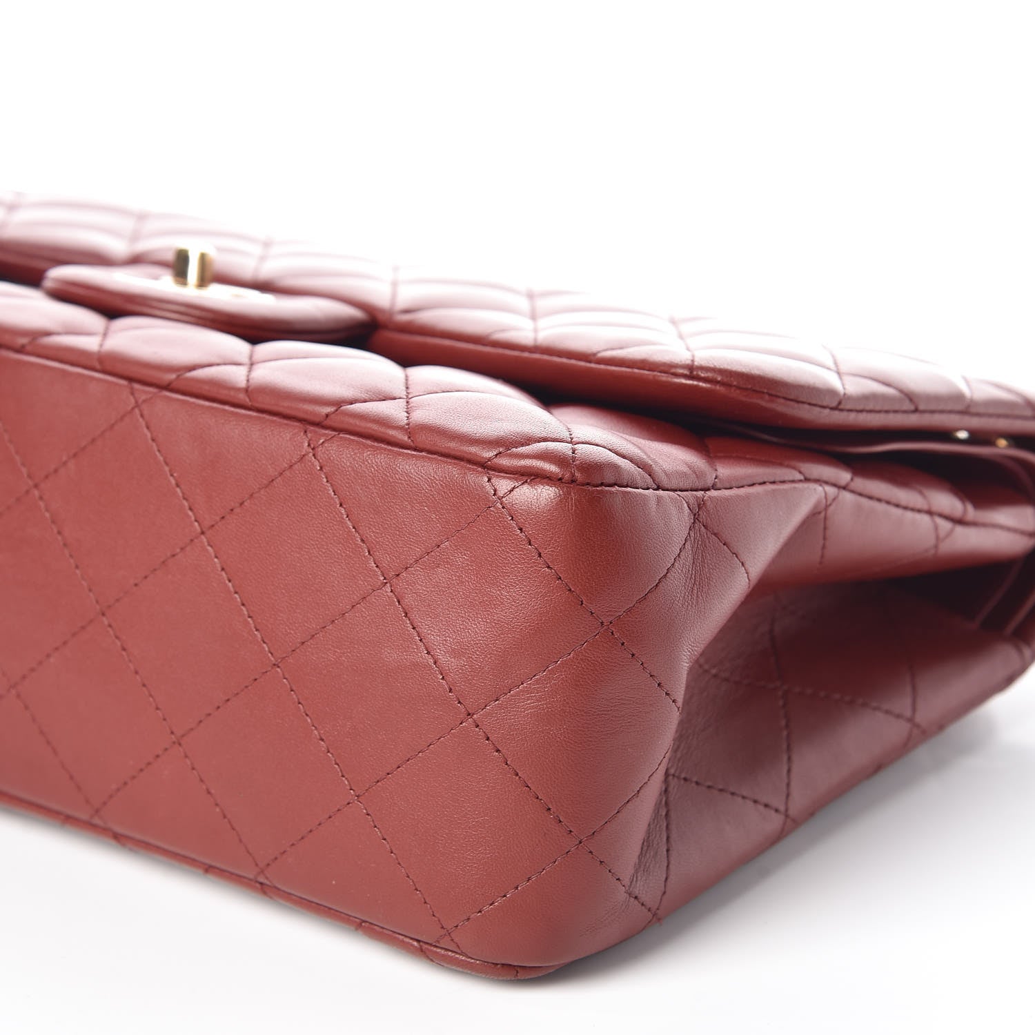 Chanel Lambskin Quilted Jumbo Double Flap Burgundy 7 of 10