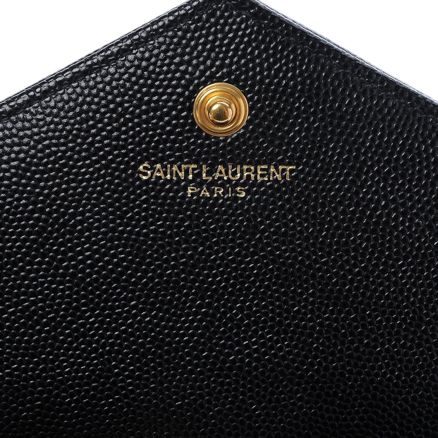 Saint Laurent Grain De Poudre Matelasse Chevron Monogram Chain Wallet Black 6 of 8