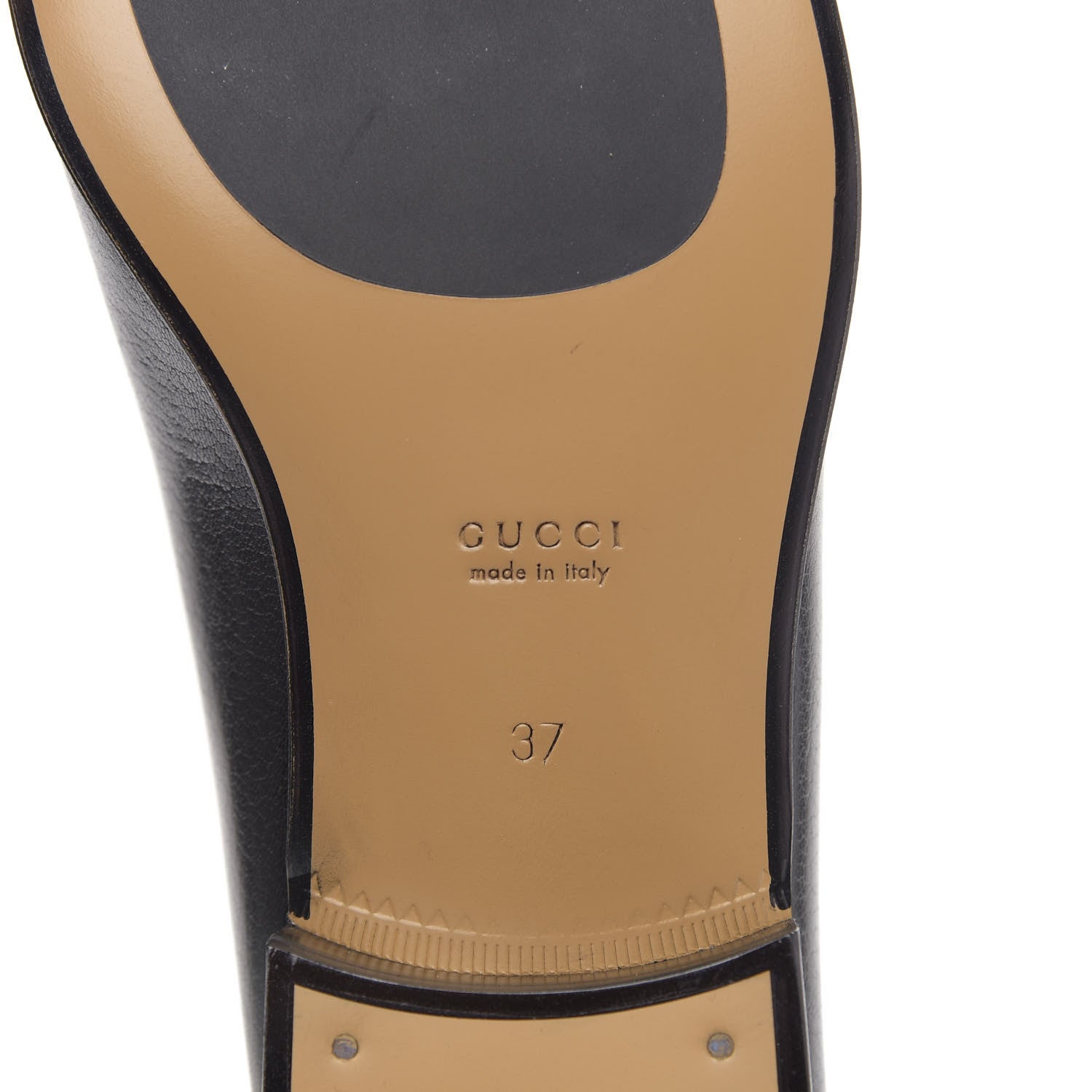 Gucci Goatskin Womens Horsebit Mid-Heel Loafers 37 Black 7 of 9