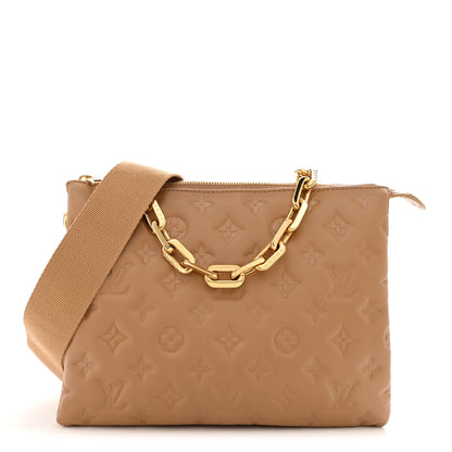 Louis Vuitton Lambskin Embossed Monogram Coussin PM Camel 1 of 11