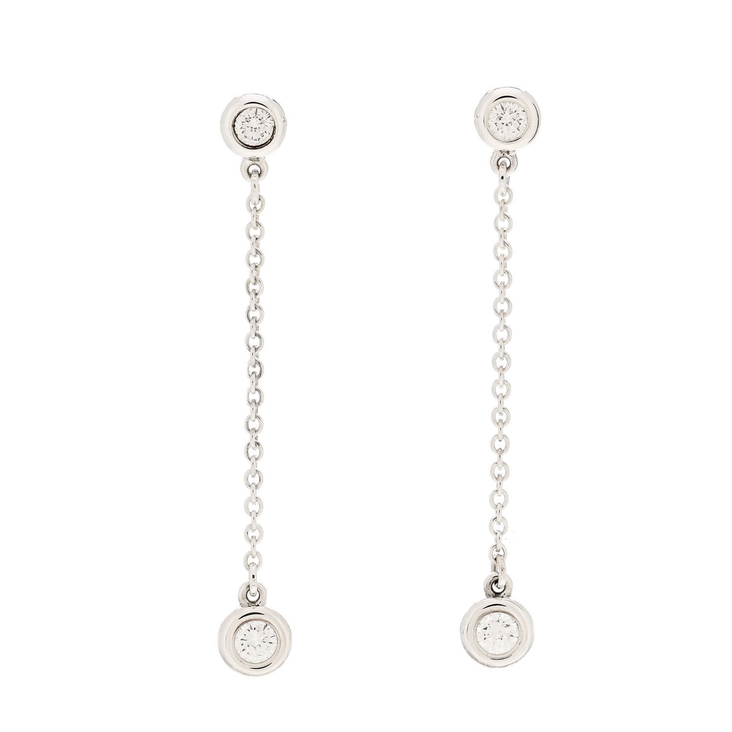 Sterling Silver Diamond .24ct Elsa Peretti Diamonds by the Yard Drop Earrings