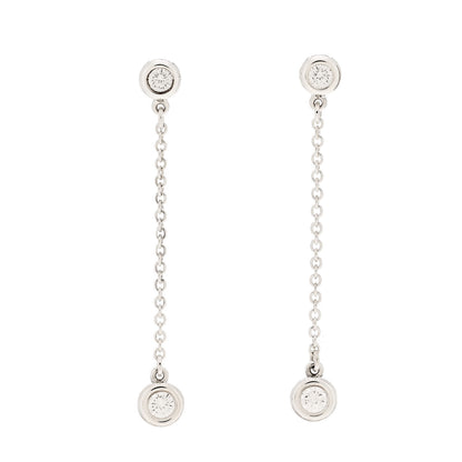 Tiffany Sterling Silver Diamond .24ct Elsa Peretti Diamonds by the Yard Drop Earrings 1 of 7