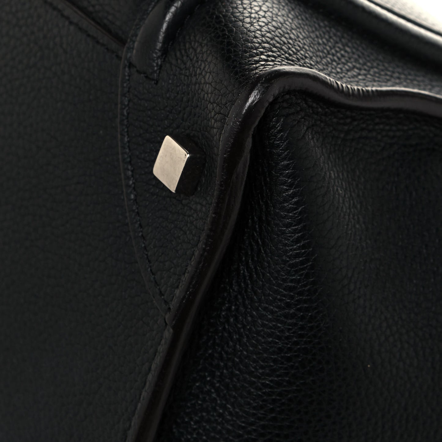 Drummed Calfskin Mini Luggage Black