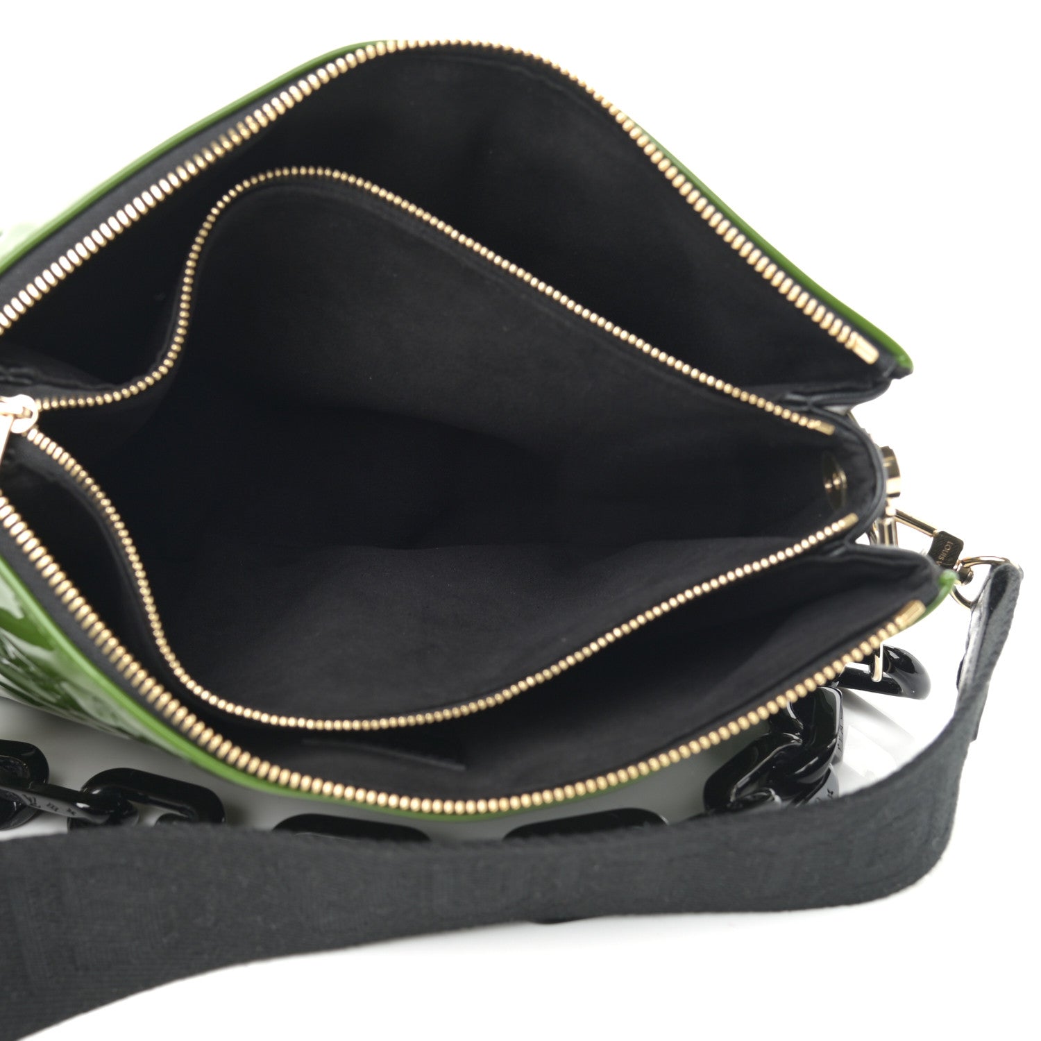 Louis Vuitton Patent Embossed Monogram Coussin PM Green Black 5 of 11