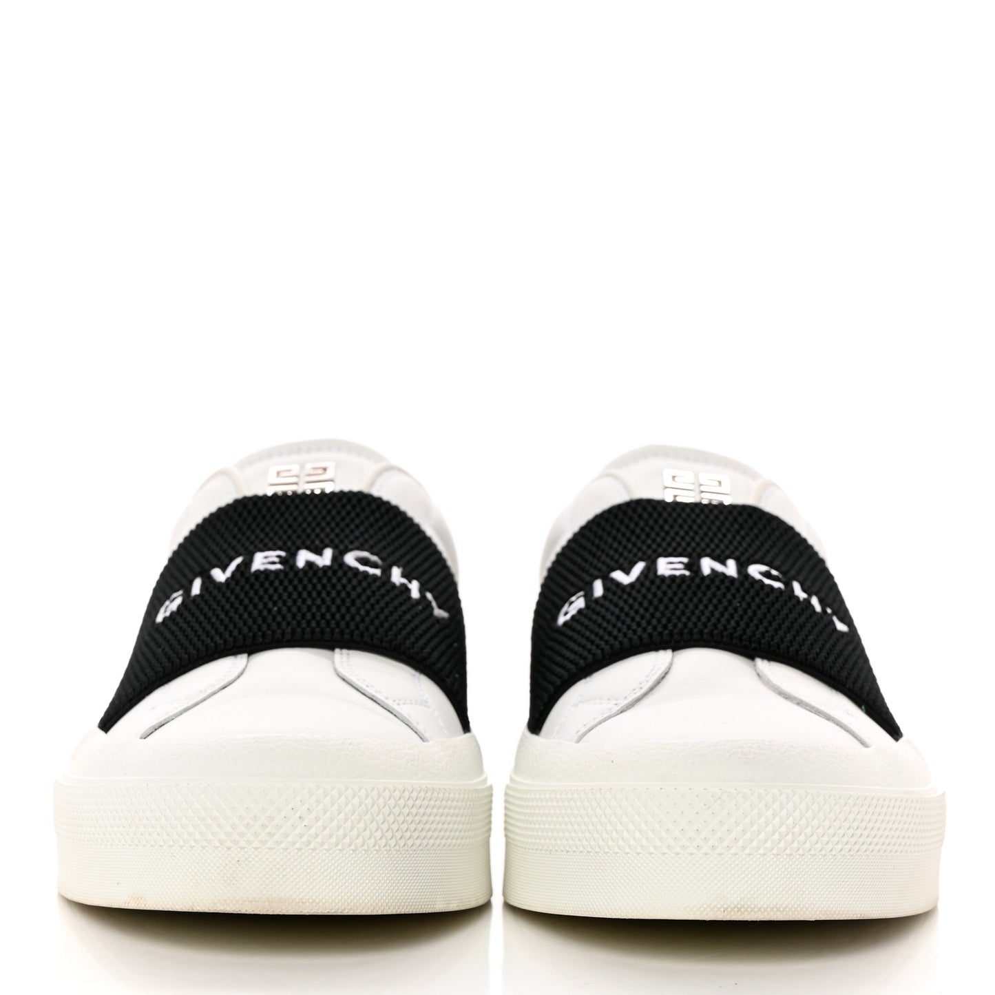 Calfskin Band Logo Womens Urban Street Sneakers 39 White Black