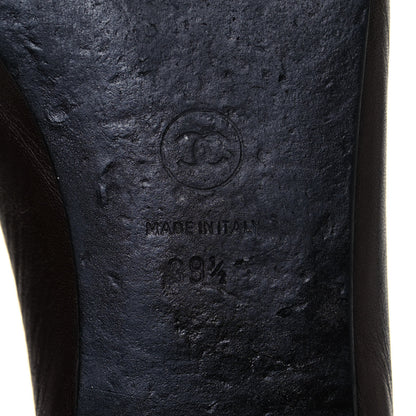 Chanel Lambskin Cap Toe Ballerina Flats 39.5 Black Brown 7 of 13