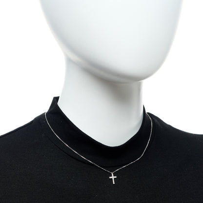 Cartier 18K White Gold Diamond Symbols Cross Pendant Necklace 2 of 6