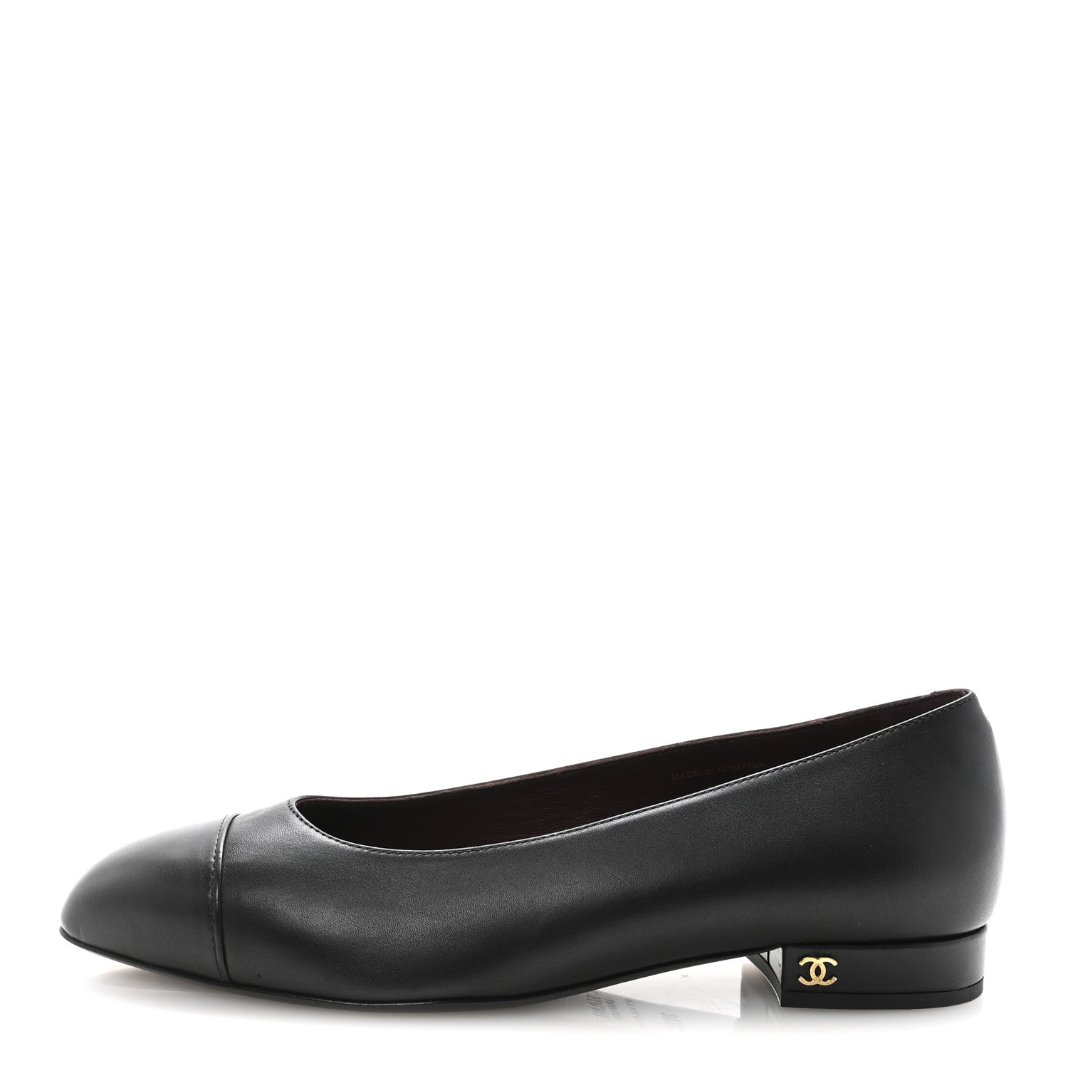 Chanel Lambskin Cap Toe Ballerina Flats 38.5 Black 1 of 10