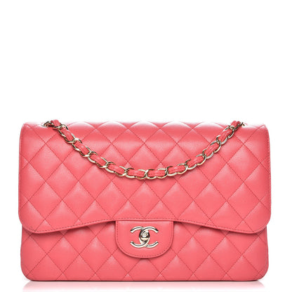 Chanel Caviar Quilted Jumbo Double Flap Dark Pink 1 of 8