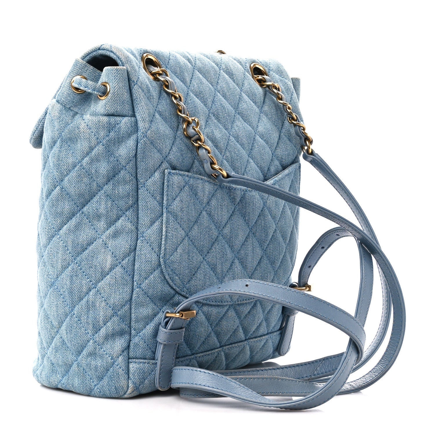 Chanel Washed Denim Quilted Small Urban Spirit Backpack Light Blue 3 of 11