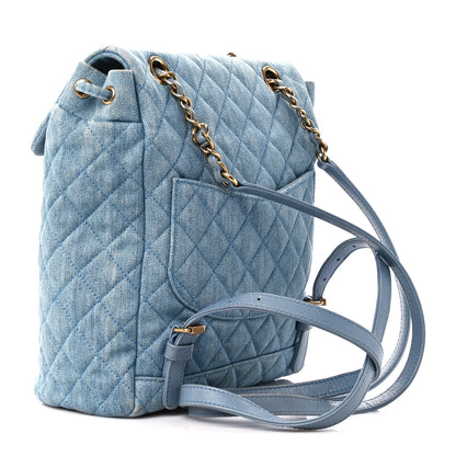 Chanel Washed Denim Quilted Small Urban Spirit Backpack Light Blue 3 of 11
