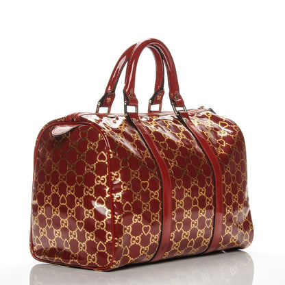 Gucci Patent GG Valentine Medium Joy Boston Red Gold 3 of 7