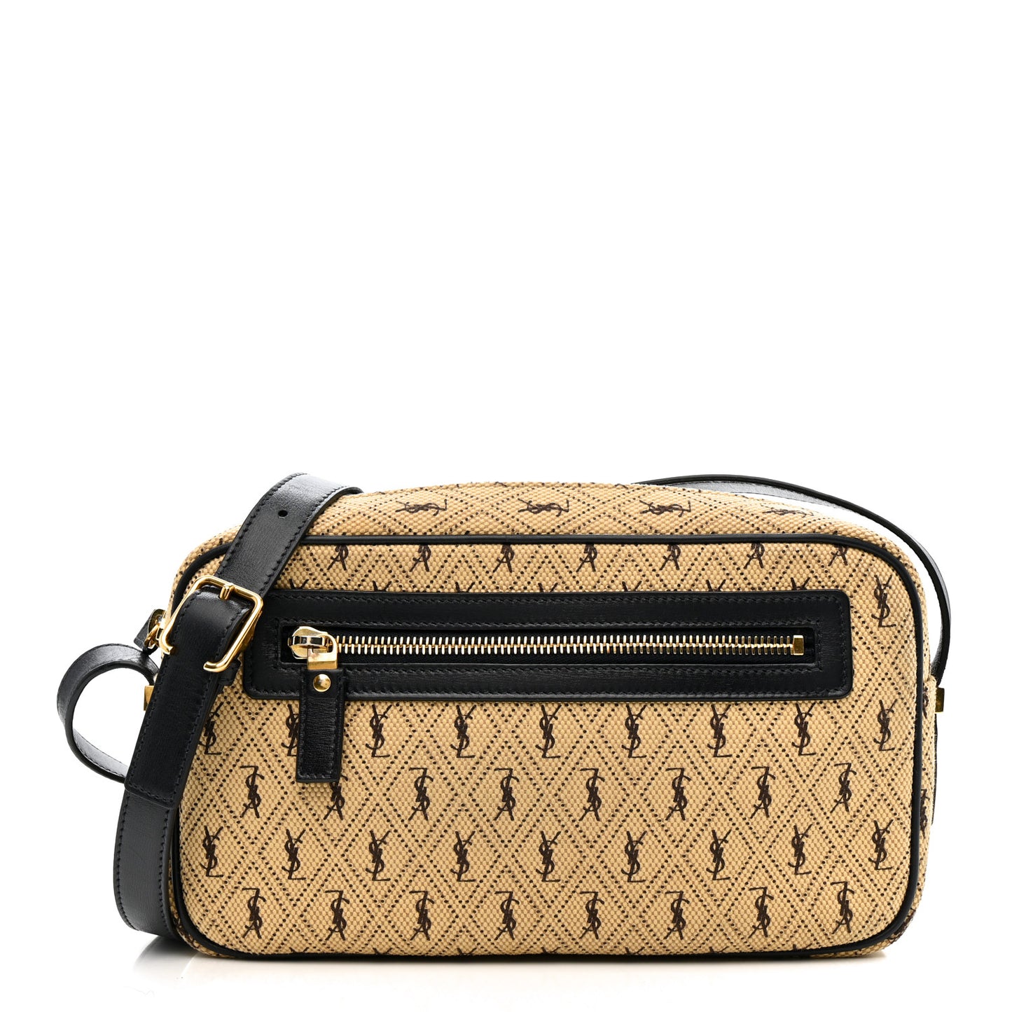 Canvas Monogram All Over Camera Bag Beige