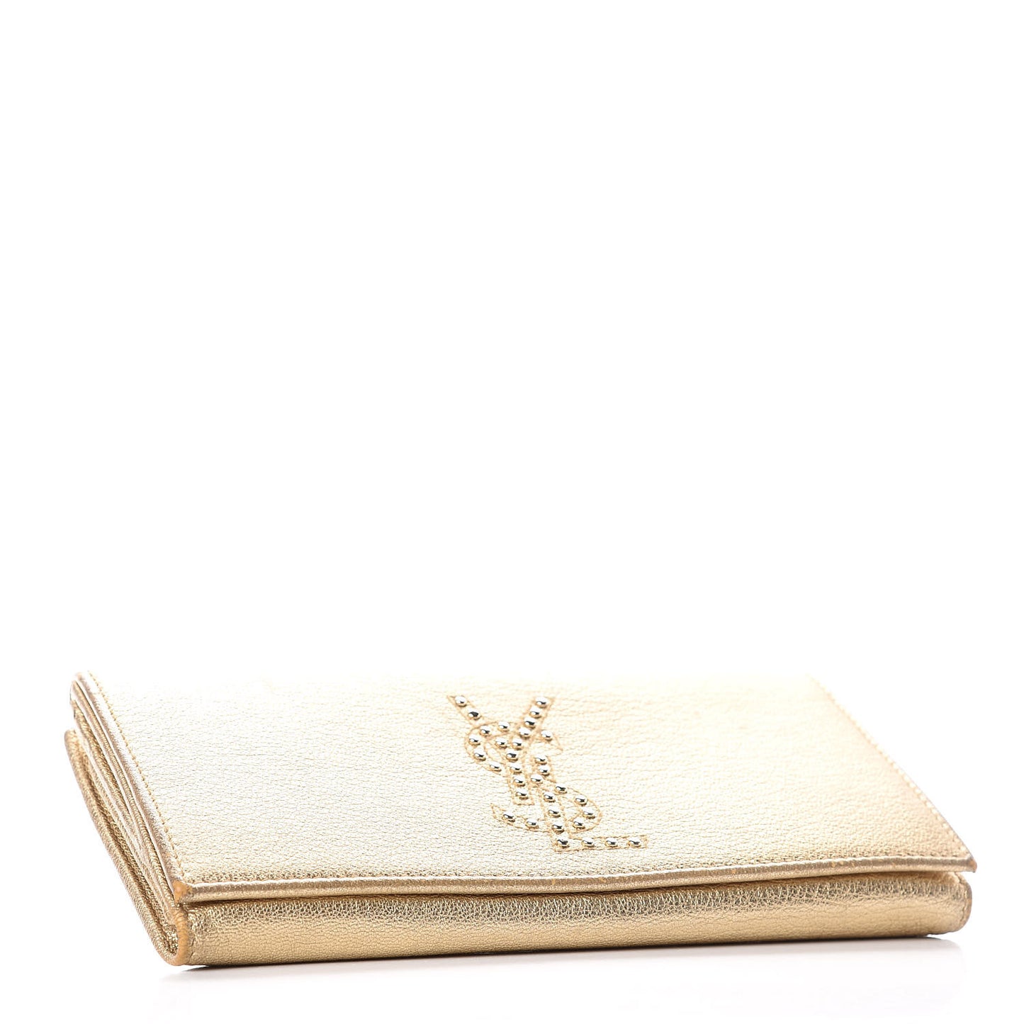 Goatskin Studded Belle de Jour Long Wallet Gold
