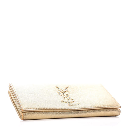Saint Laurent Goatskin Studded Belle de Jour Long Wallet Gold 4 of 12