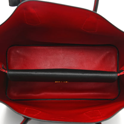 Prada Saffiano Cuir Large Double Bag Black Fuoco 5 of 10