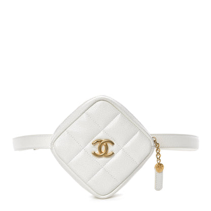 Chanel Caviar Quilted Coin Purse Belt Bag White 1 of 11