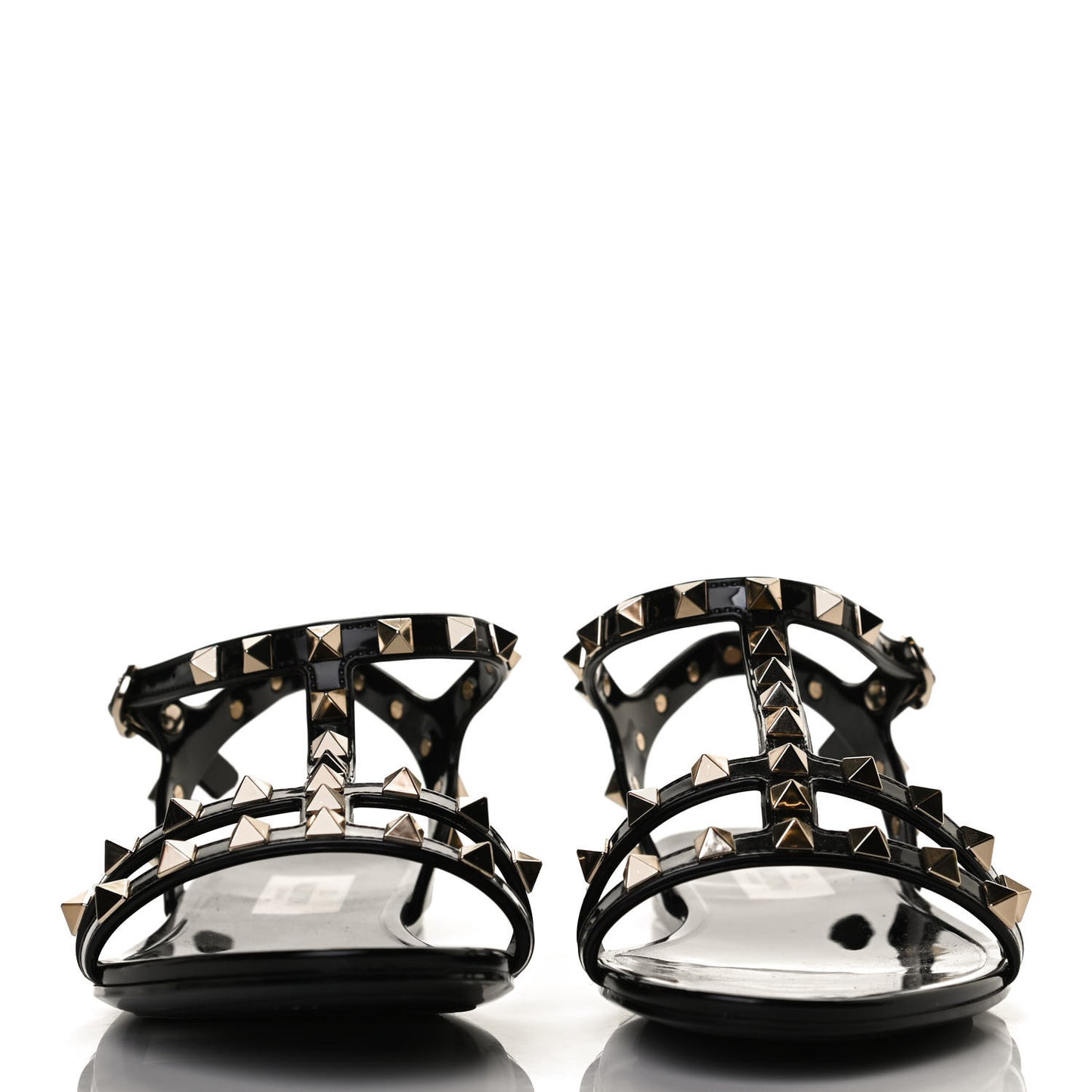 PVC Jelly Rockstud Caged Sandals 36 Black