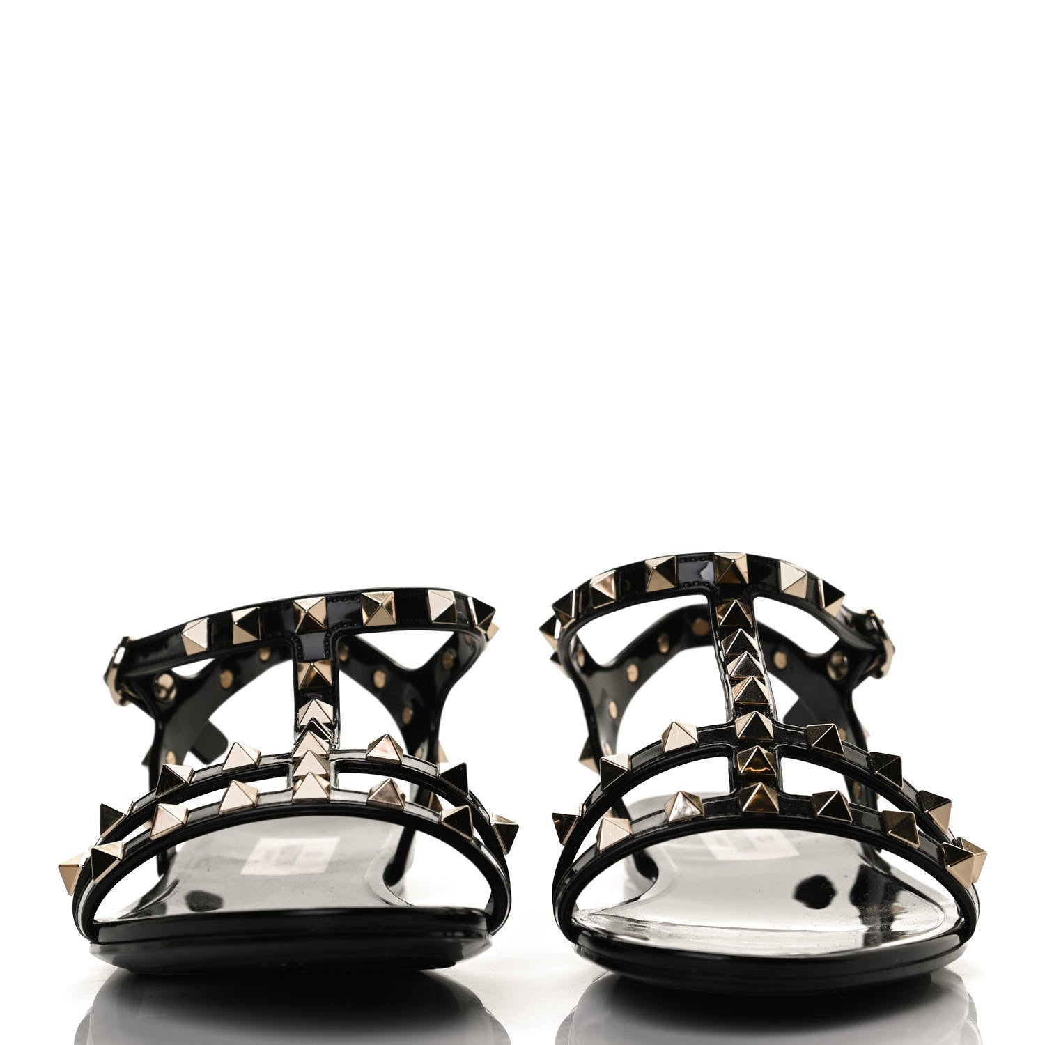 Valentino Garavani PVC Jelly Rockstud Caged Sandals 36 Black 4 of 22