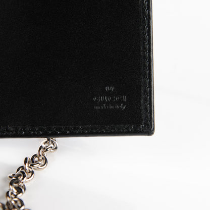 Gucci Imprime Monogram GG Pierce Chain Clutch Wallet Black 9 of 10
