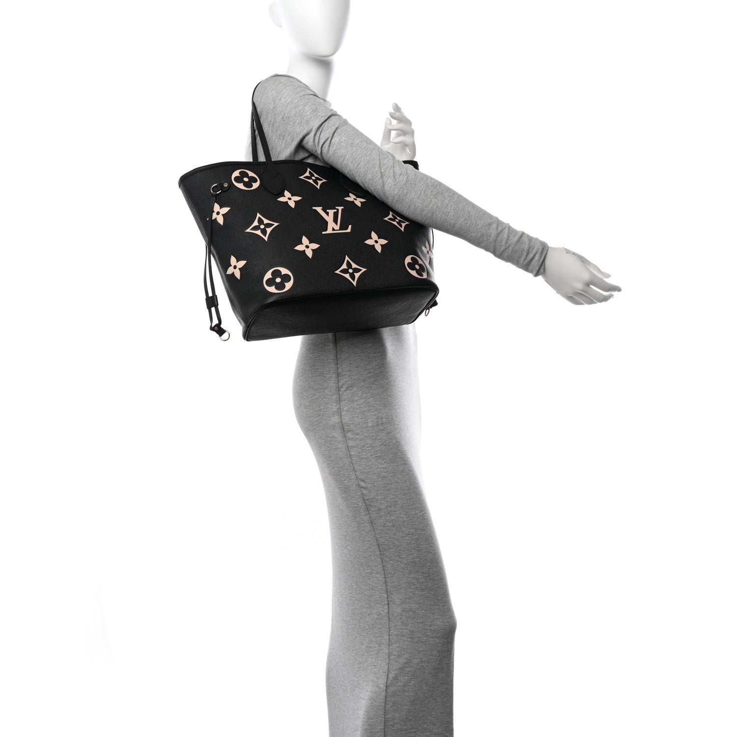 Louis Vuitton Empreinte Monogram Giant Neverfull MM Black Beige 2 of 10