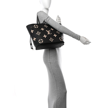 Louis Vuitton Empreinte Monogram Giant Neverfull MM Black Beige 2 of 10