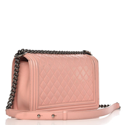 Chanel Lambskin Quilted New Medium Boy Flap Bag Pink 3 of 18