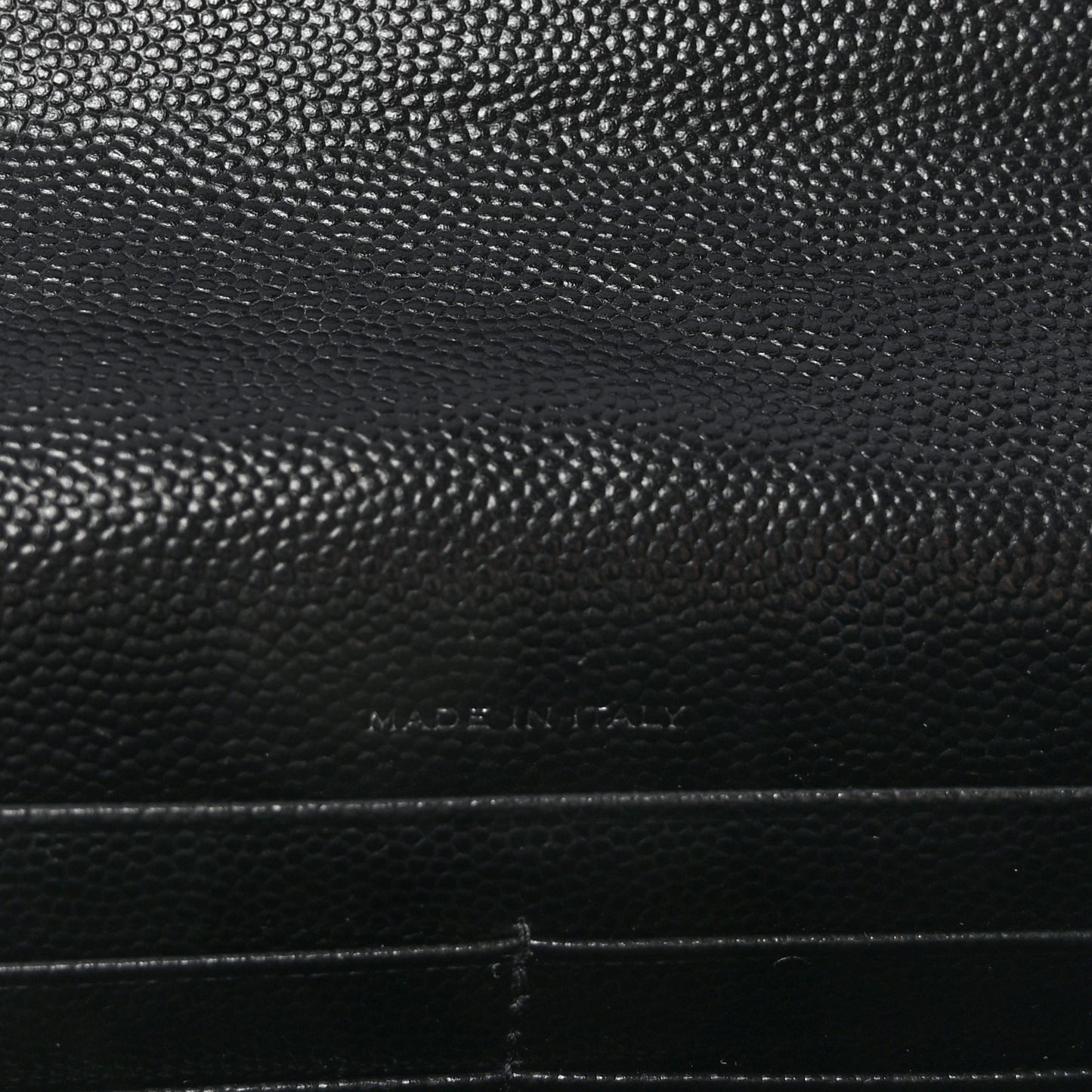 Grain De Poudre Matelasse Chevron Monogram Envelope Chain Wallet Black